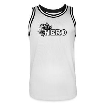 Mein Held Stern - Männer Basketball-Trikot - Weiß/Schwarz - Vorne - AI Model Male 185 dark (185cm)