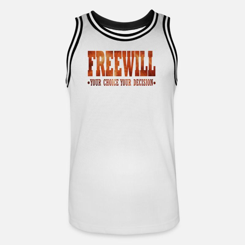 FreeWill - Men's Basketball Jersey - white/black