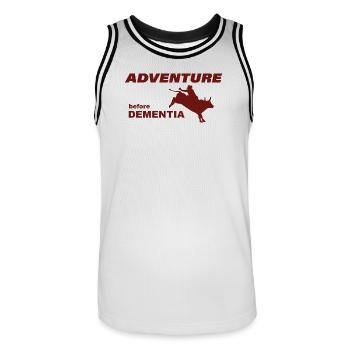 RODEO ADVENTURE - Männer Basketball-Trikot - Weiß/Schwarz - Vorne - AI Model Male 185 dark (185cm)