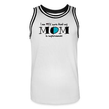 99% Superwoman (eng) - Männer Basketball-Trikot - Weiß/Schwarz - Vorne - AI Model Male 185 dark (185cm)