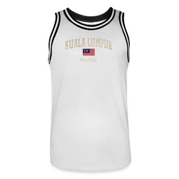 Kuala Lumpur Vintage Malaysia Flag - Männer Basketball-Trikot - Weiß/Schwarz - Vorne - AI Model Male 185 dark (185cm)