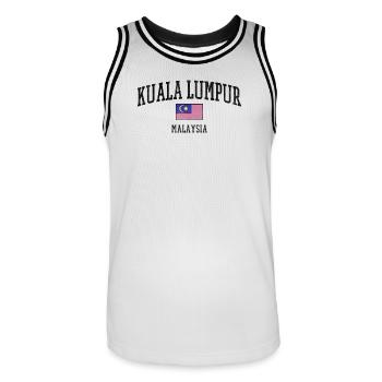 Malaysia flag in night contrast - Men's Basketball Jersey - white/black - Front - AI Model Male 185 dark (185cm)