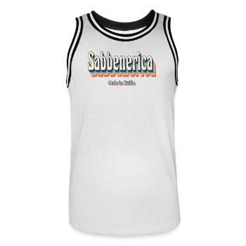 Sicilia sabbenerica t-shirt Sicilian greeting - Men's Basketball Jersey - white/black - Front - AI Model Male 185 dark (185cm)