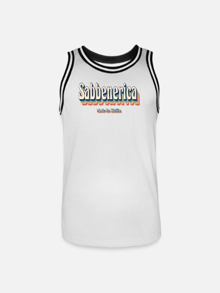 t-shirt Sicilia sabbenerica saluto siciliano - Maglia da basket per uomo - bianco/nero