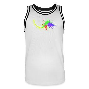 Conception de fête colorée Underground - Maillot de basket Homme - blanc/noir - Devant - AI Model Male 185 dark (185cm)