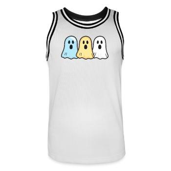 Geister Halloween Witzig Team - Männer Basketball-Trikot - Weiß/Schwarz - Vorne - AI Model Male 185 dark (185cm)