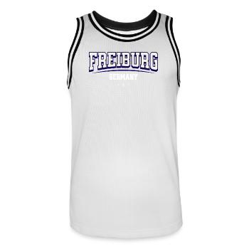 Freiburg Germany College Design - Men's Basketball Jersey - white/black - Front - AI Model Male 185 dark (185cm)