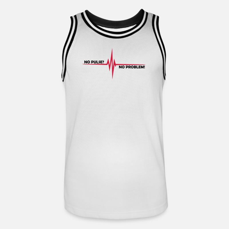 No pulse? - No problem - Männer Basketball-Trikot - Weiß/Schwarz