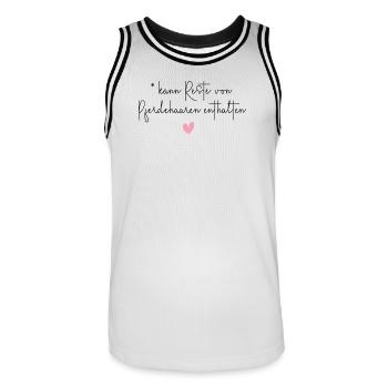 Pferde Pferdehaar lustiger Pferde Spruch Geschenk - Männer Basketball-Trikot - Weiß/Schwarz - Vorne - AI Model Male 185 dark (185cm)