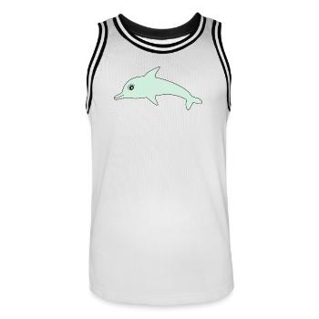 Dolphin Dolphins - Men's Basketball Jersey - white/black - Front - AI Model Male 185 dark (185cm)