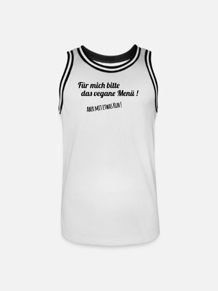 Vegan mit Kuh - Männer Basketball-Trikot - Weiß/Schwarz