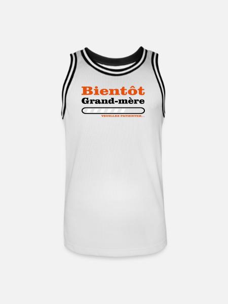 bientôt grand mère - Maillot de basket Homme - blanc/noir
