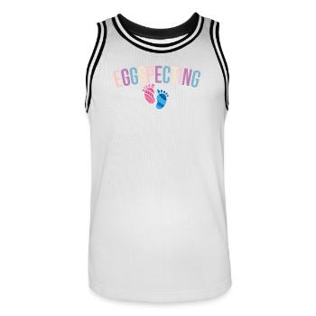Eggspecting Osterschwangerschaft enthüllt niedliche Mama - Männer Basketball-Trikot - Weiß/Schwarz - Vorne - AI Model Male 185 dark (185cm)