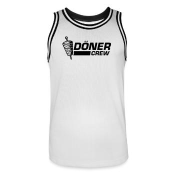 Döner Crew - Männer Basketball-Trikot - Weiß/Schwarz - Vorne - AI Model Male 185 dark (185cm)