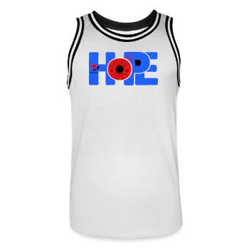 Hope Hoffnung - Men's Basketball Jersey - white/black - Front - AI Model Male 185 dark (185cm)