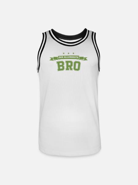 Der Allerbeste Bro - Männer Basketball-Trikot - Weiß/Schwarz