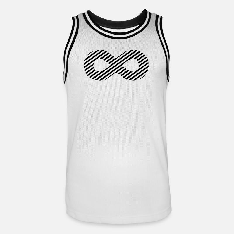 Signe de l'infini - rayures de modèle - Maillot de basket Homme - blanc/noir