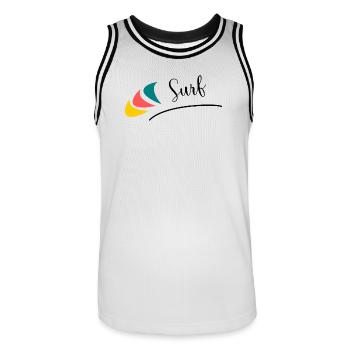 VACANCES. BONNES VACANCES. MAÎTRESSE. MAÎTRE. PROF - Maillot de basket Homme - blanc/noir - Devant - AI Model Male 185 dark (185cm)