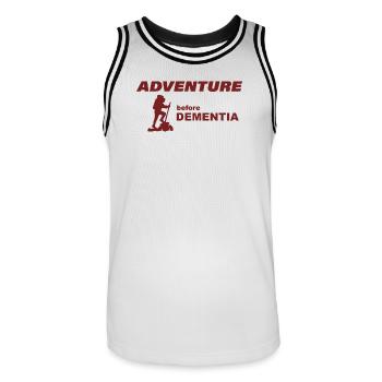 CLIMBING ADVENTURE - Männer Basketball-Trikot - Weiß/Schwarz - Vorne - AI Model Male 185 dark (185cm)