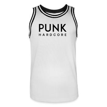 Hardcore punk - Men's Basketball Jersey - white/black - Front - AI Model Male 185 dark (185cm)