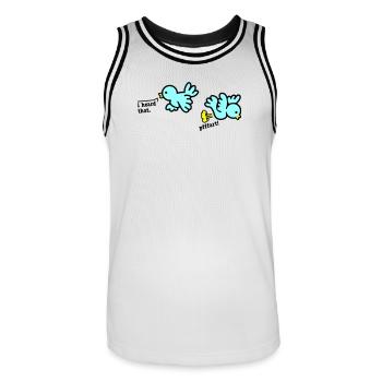 when birds fart - Männer Basketball-Trikot - Weiß/Schwarz - Vorne - AI Model Male 185 dark (185cm)