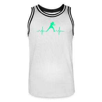 Boxen Boxen Herzschlag - Männer Basketball-Trikot - Weiß/Schwarz - Vorne - AI Model Male 185 dark (185cm)