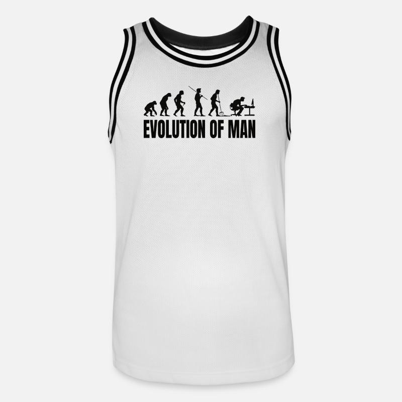 Programmierer Computerfreak Evolution - Männer Basketball-Trikot - Weiß/Schwarz
