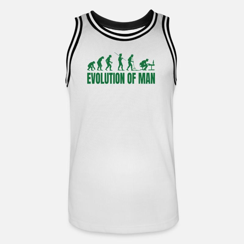 Évolution de l’homme Programmeur IT - Maillot de basket Homme - blanc/noir