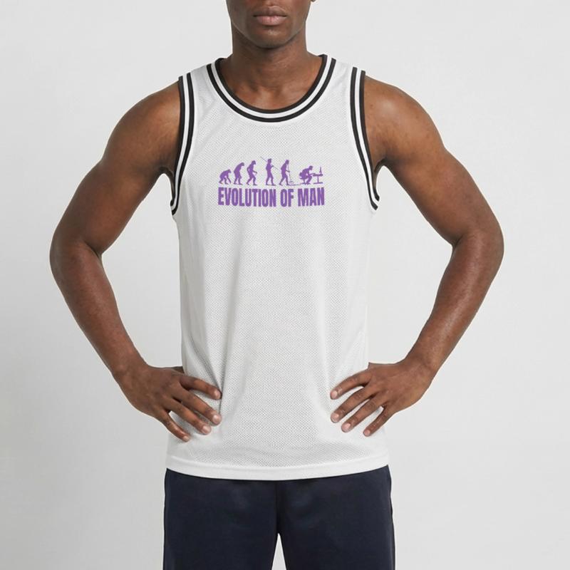 Programmierer Computerfreak Evolution Retro Männer Basketball-Trikot