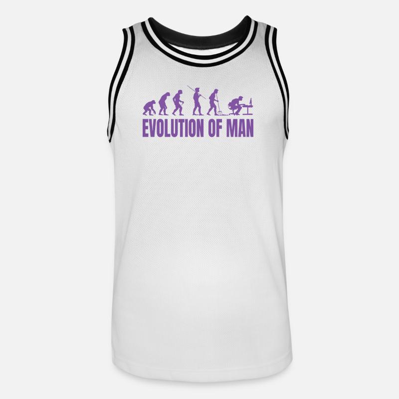 Programmierer Computerfreak Evolution Retro - Männer Basketball-Trikot - Weiß/Schwarz