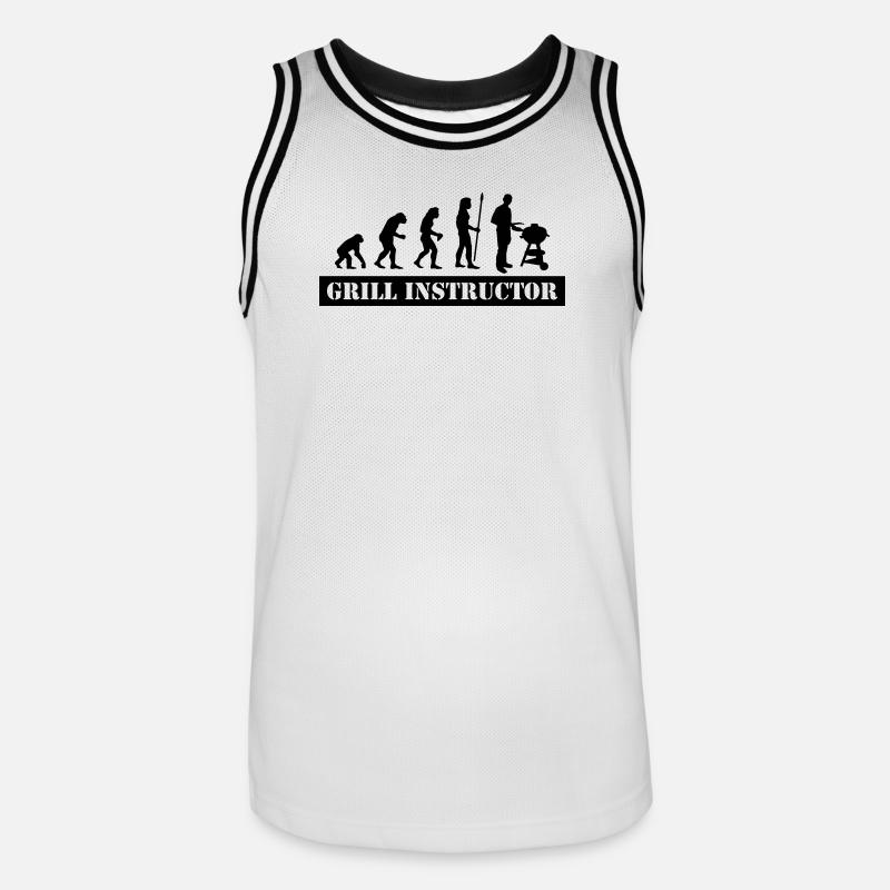 evolution grill instructor - Männer Basketball-Trikot - Weiß/Schwarz