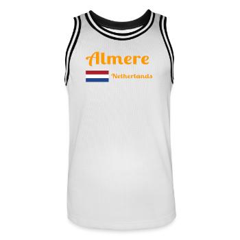 Almere Pays-Bas - Imprimés élégants - Maillot de basket Homme - blanc/noir - Devant - AI Model Male 185 dark (185cm)
