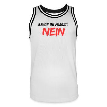 Bevor_du_fragst_NEIN - Maillot de basket Homme - blanc/noir - Devant - AI Model Male 185 dark (185cm)