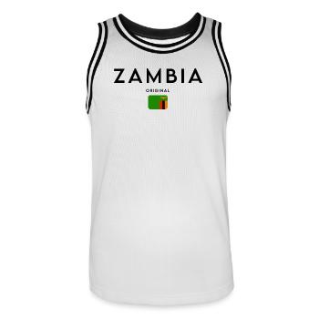 Zambian flag, elegant minimalist design - Men's Basketball Jersey - white/black - Front - AI Model Male 185 dark (185cm)