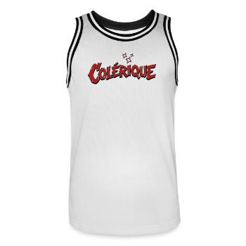 Colérique  - Maillot de basket Homme - blanc/noir - Devant - AI Model Male 185 dark (185cm)