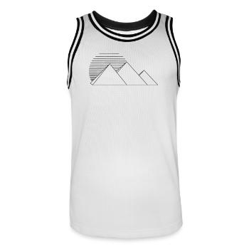 Pyramiden - Männer Basketball-Trikot - Weiß/Schwarz - Vorne - AI Model Male 185 dark (185cm)