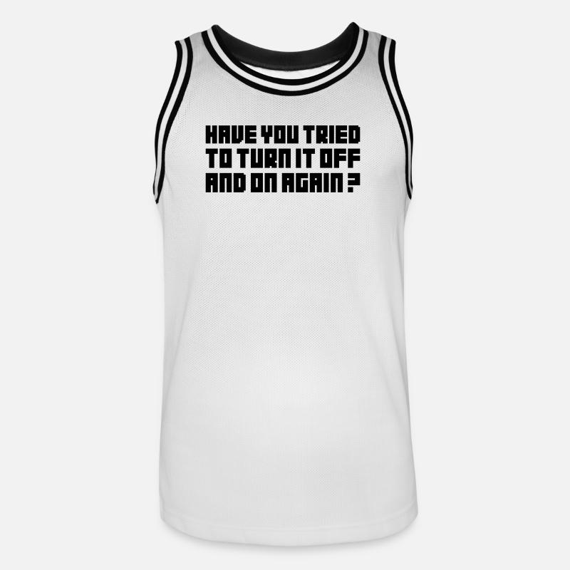 Turn it off and on again - Men's Basketball Jersey - white/black