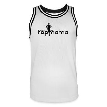 Germany`s next top Mama - Männer Basketball-Trikot - Weiß/Schwarz - Vorne - AI Model Male 185 dark (185cm)