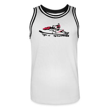 Jetski - Männer Basketball-Trikot - Weiß/Schwarz - Vorne - AI Model Male 185 dark (185cm)
