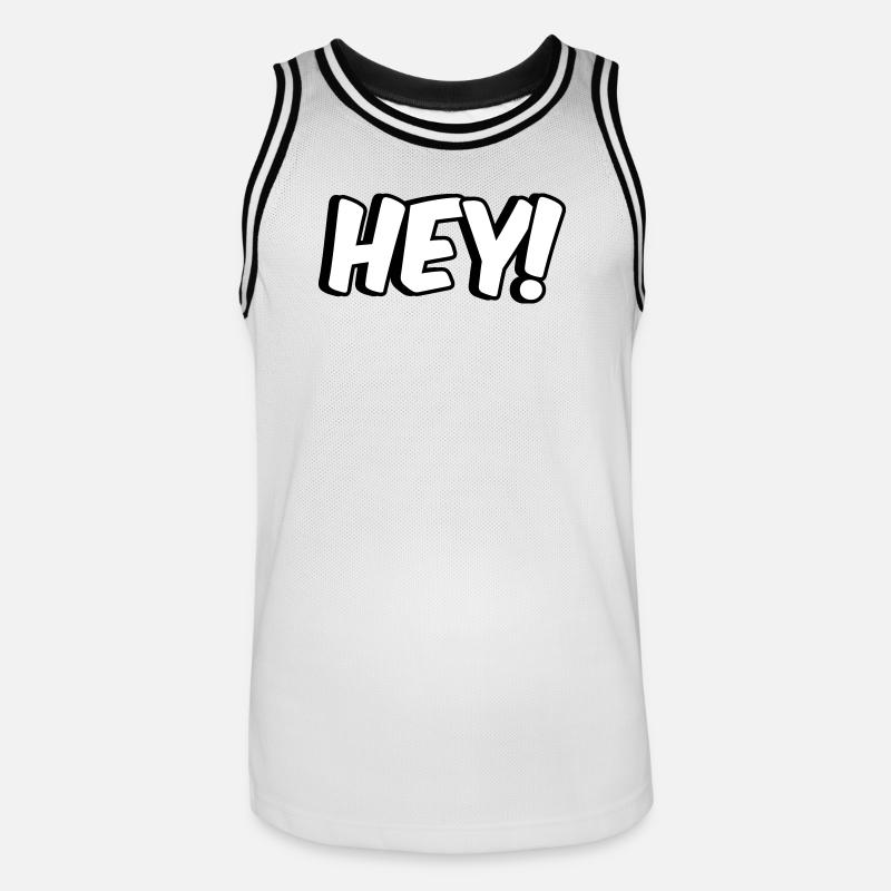 Hey Conception comique - Maillot de basket Homme - blanc/noir