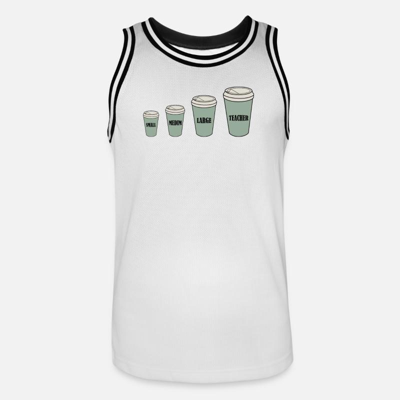 Café du professeur - Maillot de basket Homme - blanc/noir