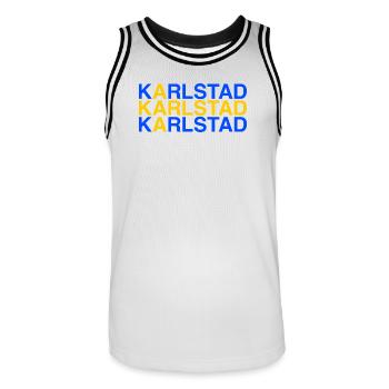 KARLSTAD Schweden Sweden Schwedische Flagge - Männer Basketball-Trikot - Weiß/Schwarz - Vorne - AI Model Male 185 dark (185cm)