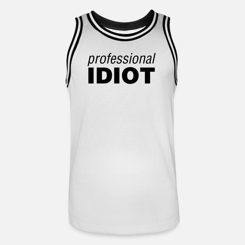 Professional Idiot - Männer Basketball-Trikot - Weiß/Schwarz