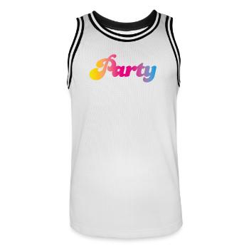 Cours de fête Célébrer Majorque Couleur colorée Fun - Maillot de basket Homme - blanc/noir - Devant - AI Model Male 185 dark (185cm)