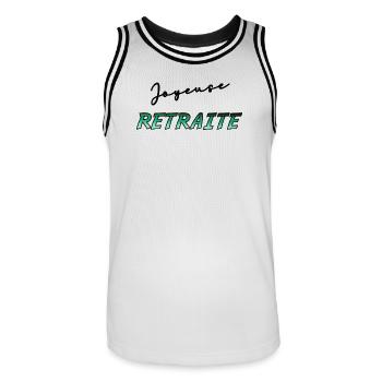 RETRAITE. RETRAITE. RETRAITEE. RETRAITE - Maillot de basket Homme - blanc/noir - Devant - AI Model Male 185 dark (185cm)