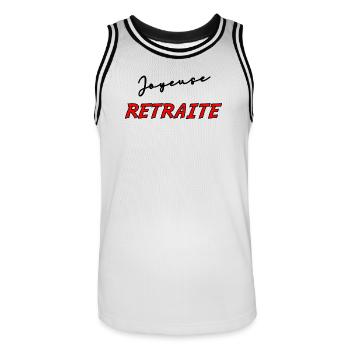 RETRAITE. RETRAITE. RETRAITEE. RETRAITE - Maillot de basket Homme - blanc/noir - Devant - AI Model Male 185 dark (185cm)