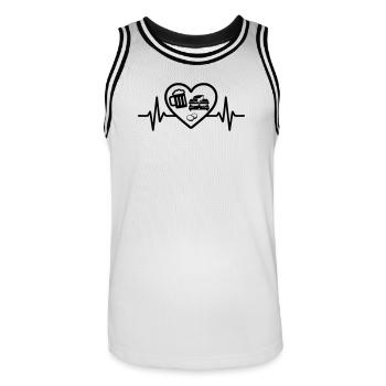 Heart Beer Raclette Humor - Men's Basketball Jersey - white/black - Front - AI Model Male 185 dark (185cm)