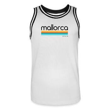 Mallorca - Spain - Spanien - Espana - Balearen - Männer Basketball-Trikot - Weiß/Schwarz - Vorne - AI Model Male 185 dark (185cm)
