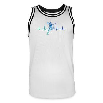 Handball Vibes für Handball fuer Frauen - Männer Basketball-Trikot - Weiß/Schwarz - Vorne - AI Model Male 185 dark (185cm)