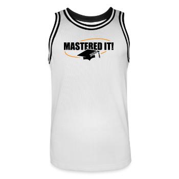 Master 2026 Graduation Graduation - Men's Basketball Jersey - white/black - Front - AI Model Male 185 dark (185cm)
